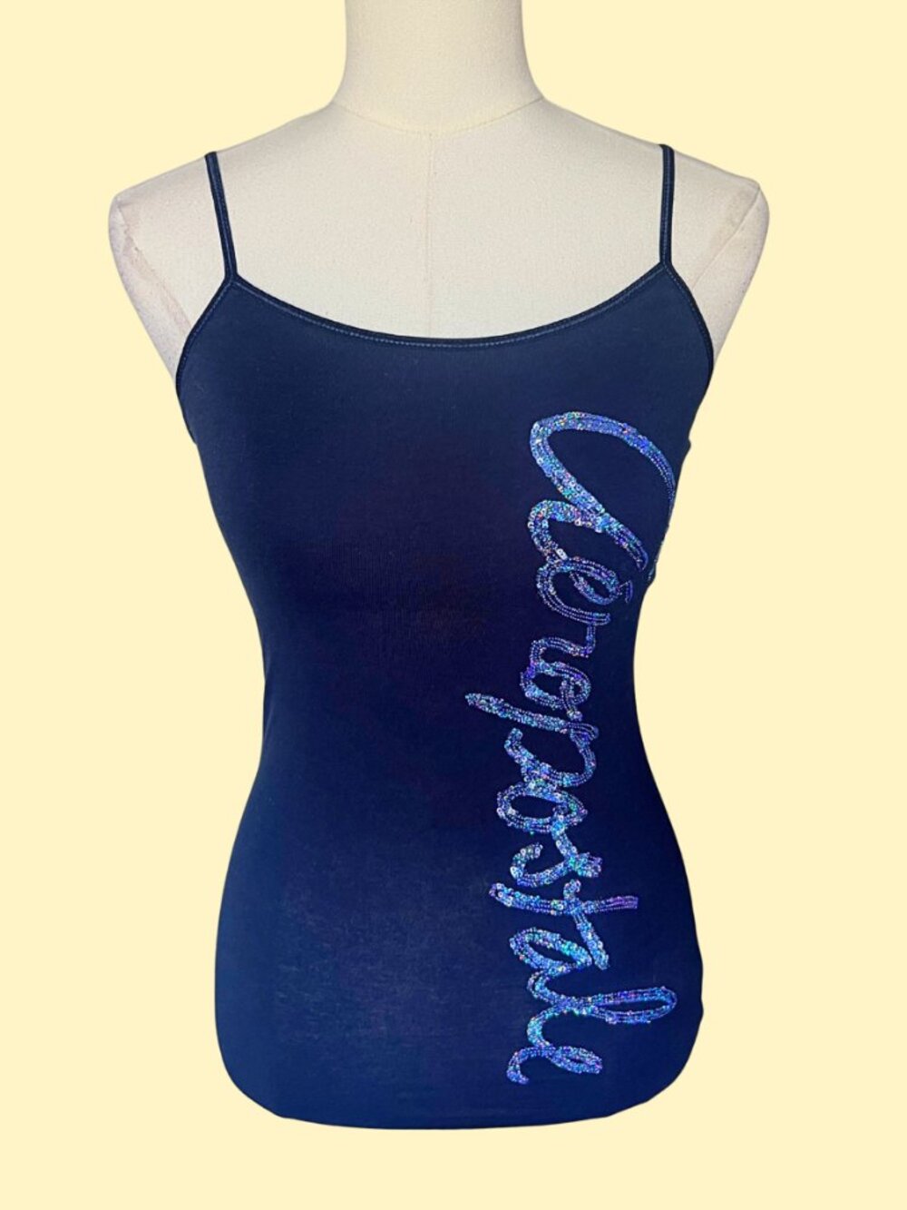 Vintage Y2K Aeropostale Navy Sequin Script Cami